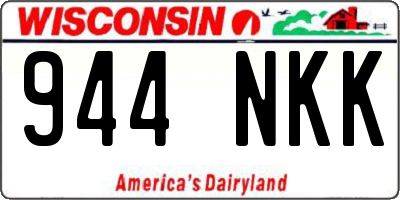 WI license plate 944NKK