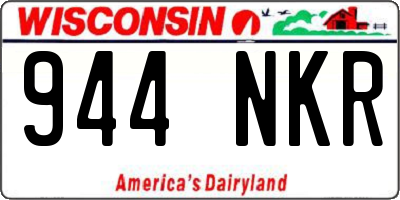 WI license plate 944NKR