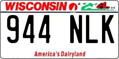 WI license plate 944NLK