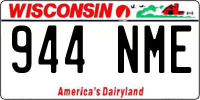 WI license plate 944NME