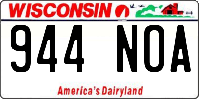 WI license plate 944NOA