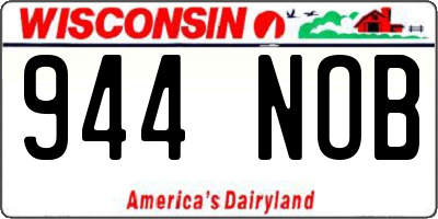 WI license plate 944NOB