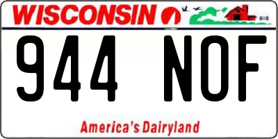 WI license plate 944NOF