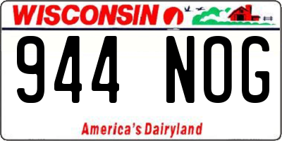 WI license plate 944NOG