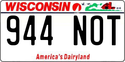 WI license plate 944NOT