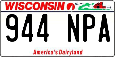 WI license plate 944NPA