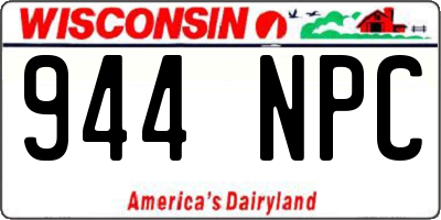WI license plate 944NPC
