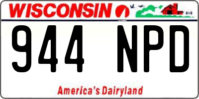 WI license plate 944NPD