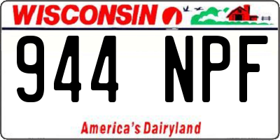 WI license plate 944NPF