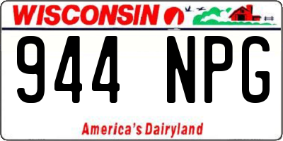 WI license plate 944NPG