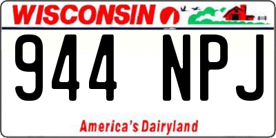 WI license plate 944NPJ