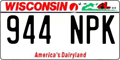 WI license plate 944NPK