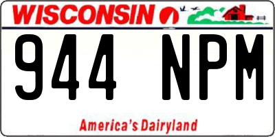 WI license plate 944NPM
