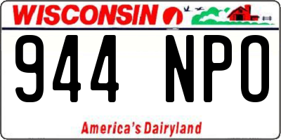 WI license plate 944NPO