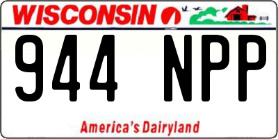 WI license plate 944NPP