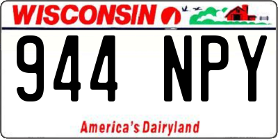 WI license plate 944NPY