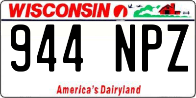 WI license plate 944NPZ
