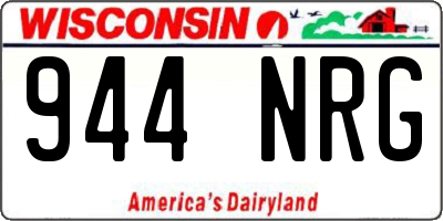 WI license plate 944NRG