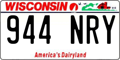 WI license plate 944NRY