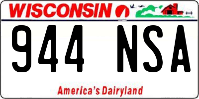 WI license plate 944NSA