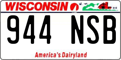 WI license plate 944NSB