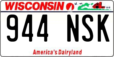 WI license plate 944NSK