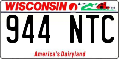 WI license plate 944NTC