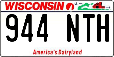 WI license plate 944NTH