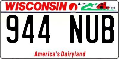 WI license plate 944NUB