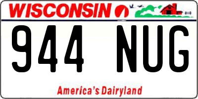 WI license plate 944NUG