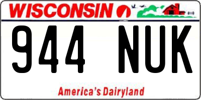 WI license plate 944NUK