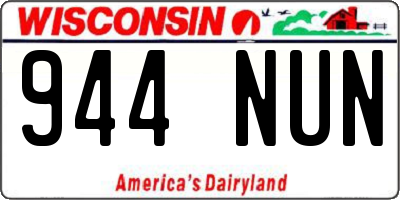 WI license plate 944NUN