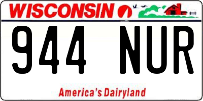 WI license plate 944NUR