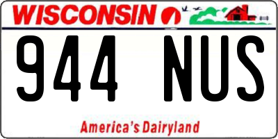 WI license plate 944NUS