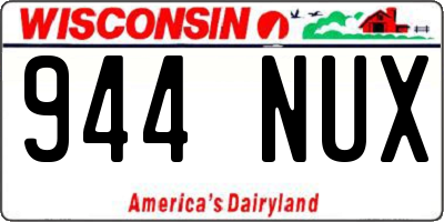 WI license plate 944NUX