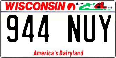 WI license plate 944NUY