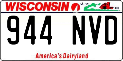 WI license plate 944NVD