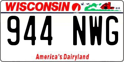 WI license plate 944NWG