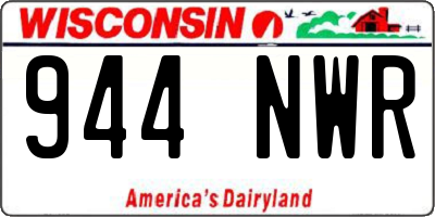 WI license plate 944NWR