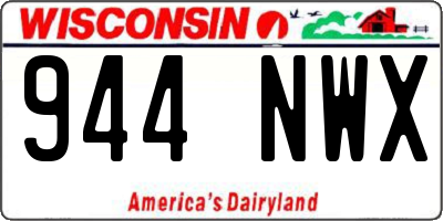 WI license plate 944NWX