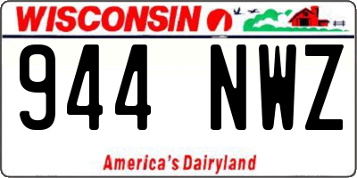 WI license plate 944NWZ