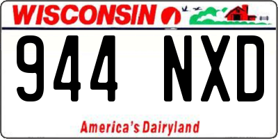 WI license plate 944NXD