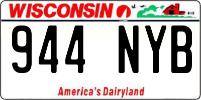 WI license plate 944NYB