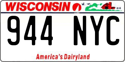 WI license plate 944NYC