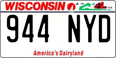 WI license plate 944NYD