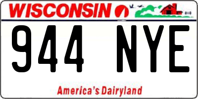WI license plate 944NYE