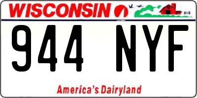 WI license plate 944NYF