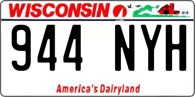 WI license plate 944NYH