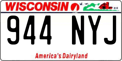 WI license plate 944NYJ