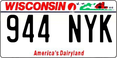 WI license plate 944NYK